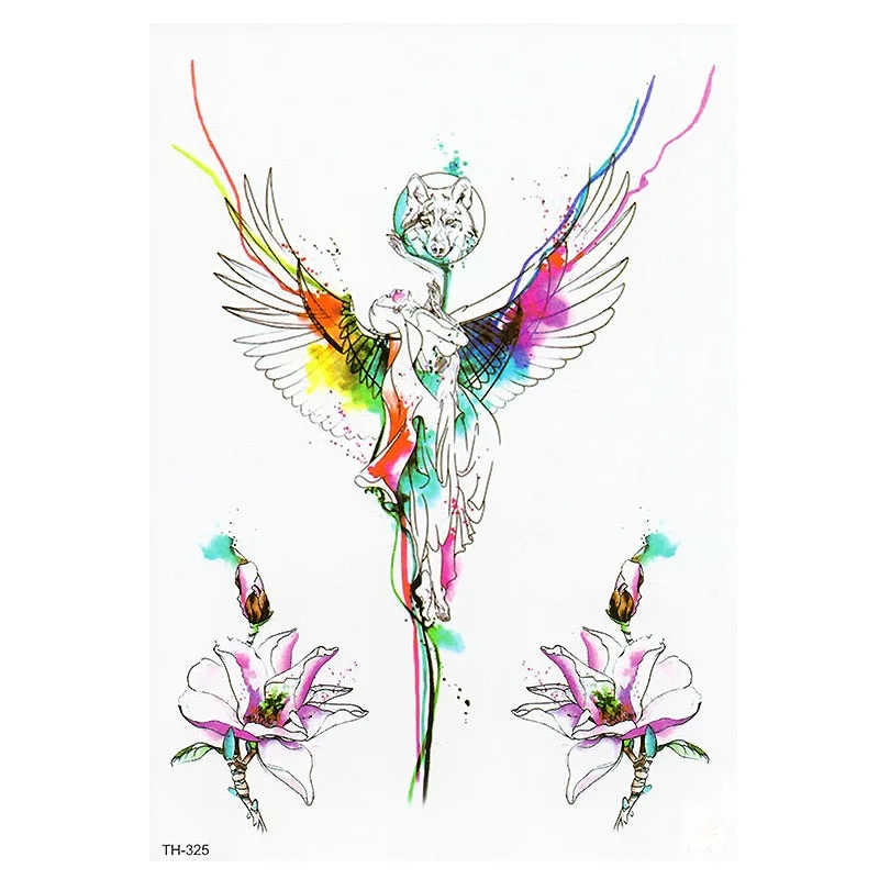 Waterproof Temporary Tattoo Sticker Butterfly Flower Wing Fake Tatto Flash Tatoo Tatouage Temporaire Back Chest For Women Girl