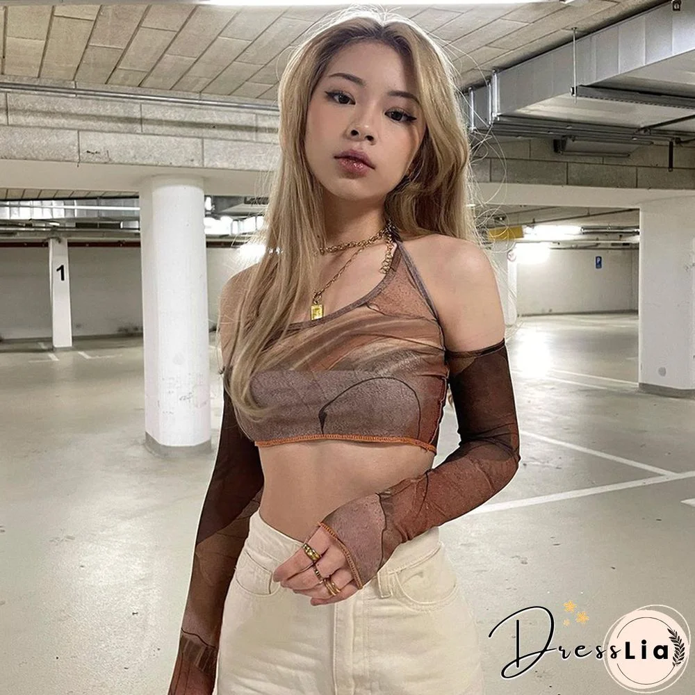 90S Women Aesthetic Brown Corset Top Vintage Crop Top Y2K Grunge Kawaii With Glove Fashion Sweats Summer Sexy Camis Korean Style