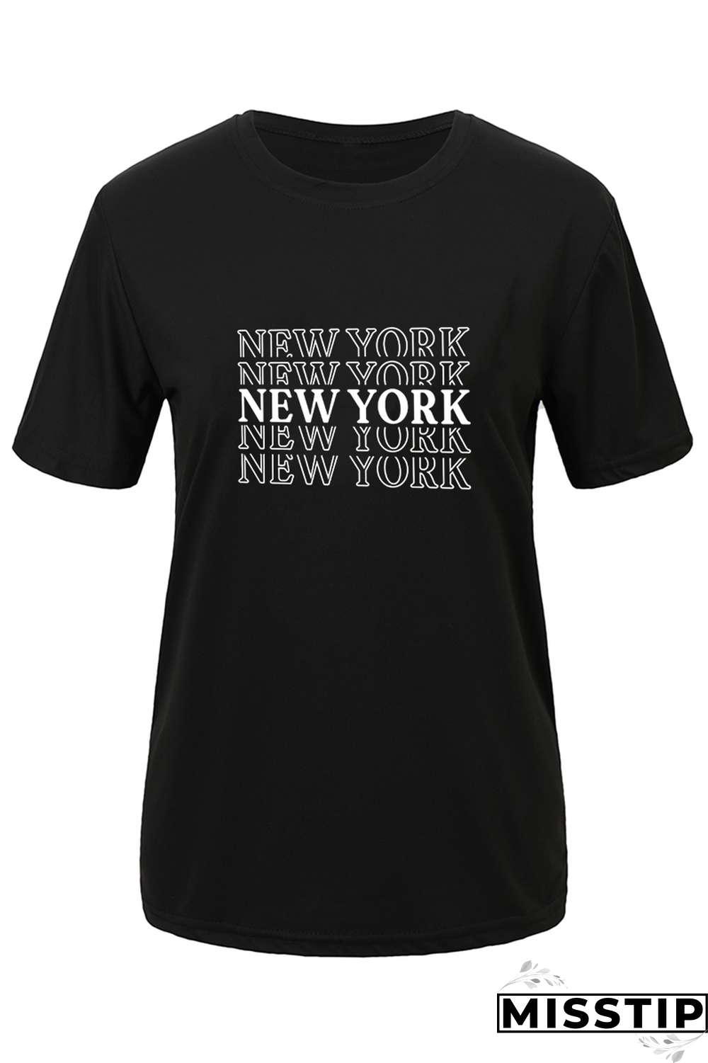 Black Fashion Casual Print Patchwork Letter O Neck T-Shirts