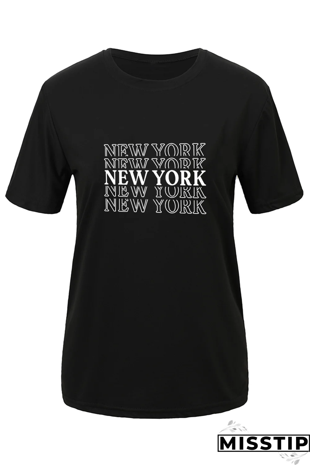 Black Fashion Casual Print Patchwork Letter O Neck T-Shirts