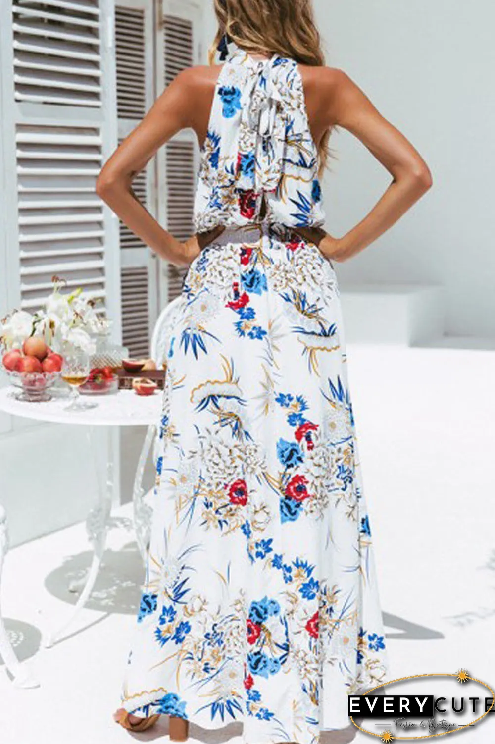 Casual Print Patchwork Turtleneck Irregular Dress Dresses