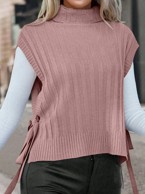 Athvotar Athvotar And Winter New Women's High-Color High-Collar Sleeveless Side With Jacket Sweater