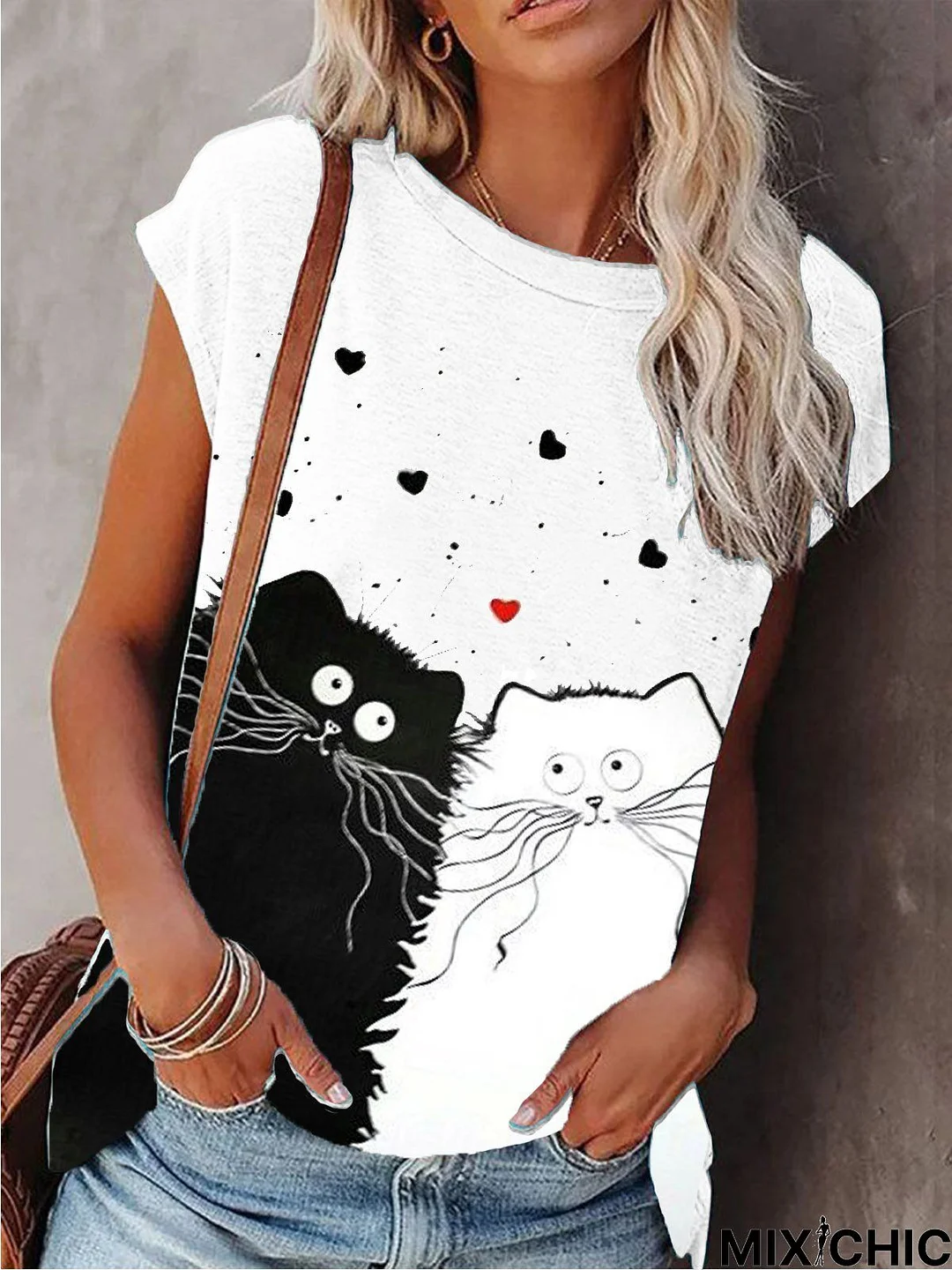 Casual Crew Neck Animal T-shirt