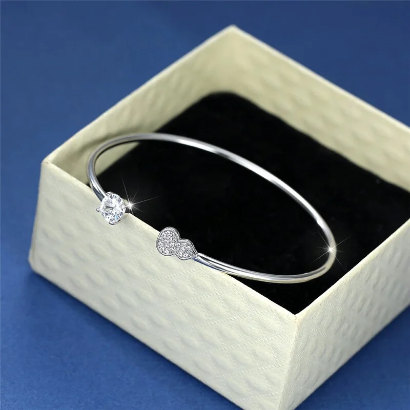 Luxury Female White Zircon Stone Bracelet Cute Silver Color Adjustable Bracelets For Women Charm Gourd Chain Bracelet