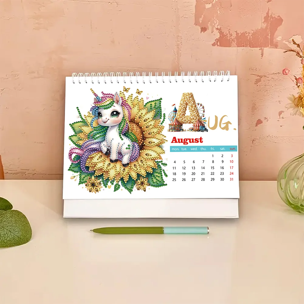 2025 Special Shape Beverage Diamond Painting Desk Calendar for Home Office