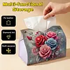 Diamond Painting PU Multicolored Roses Tissue Box Tissue Holder