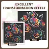 Diamond Painting -DIY Round Drill Rainbow Black Rose(40x40cm)