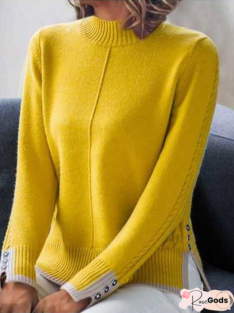 Women Casual Plain Autumn Daily Loose Long Sleeve H-Line Regular Size Sweater