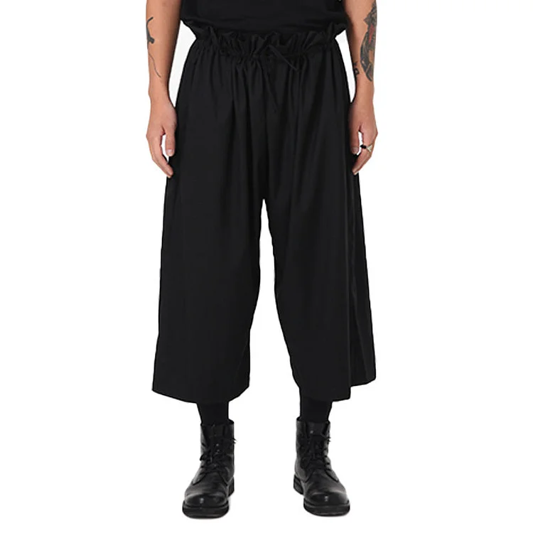 Original Design Sense Dark Style Wide Leg Pants Pleated Loose Trousers Pants-dark style-men's clothing-halloween