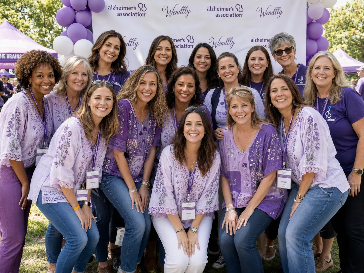 Wendlly garments representing charitable support for the Alzheimer's Association