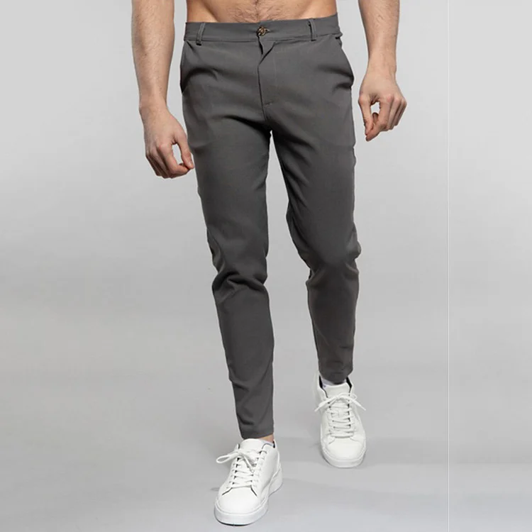 BrosWear Men'S Solid Color Casual Pencil Pants