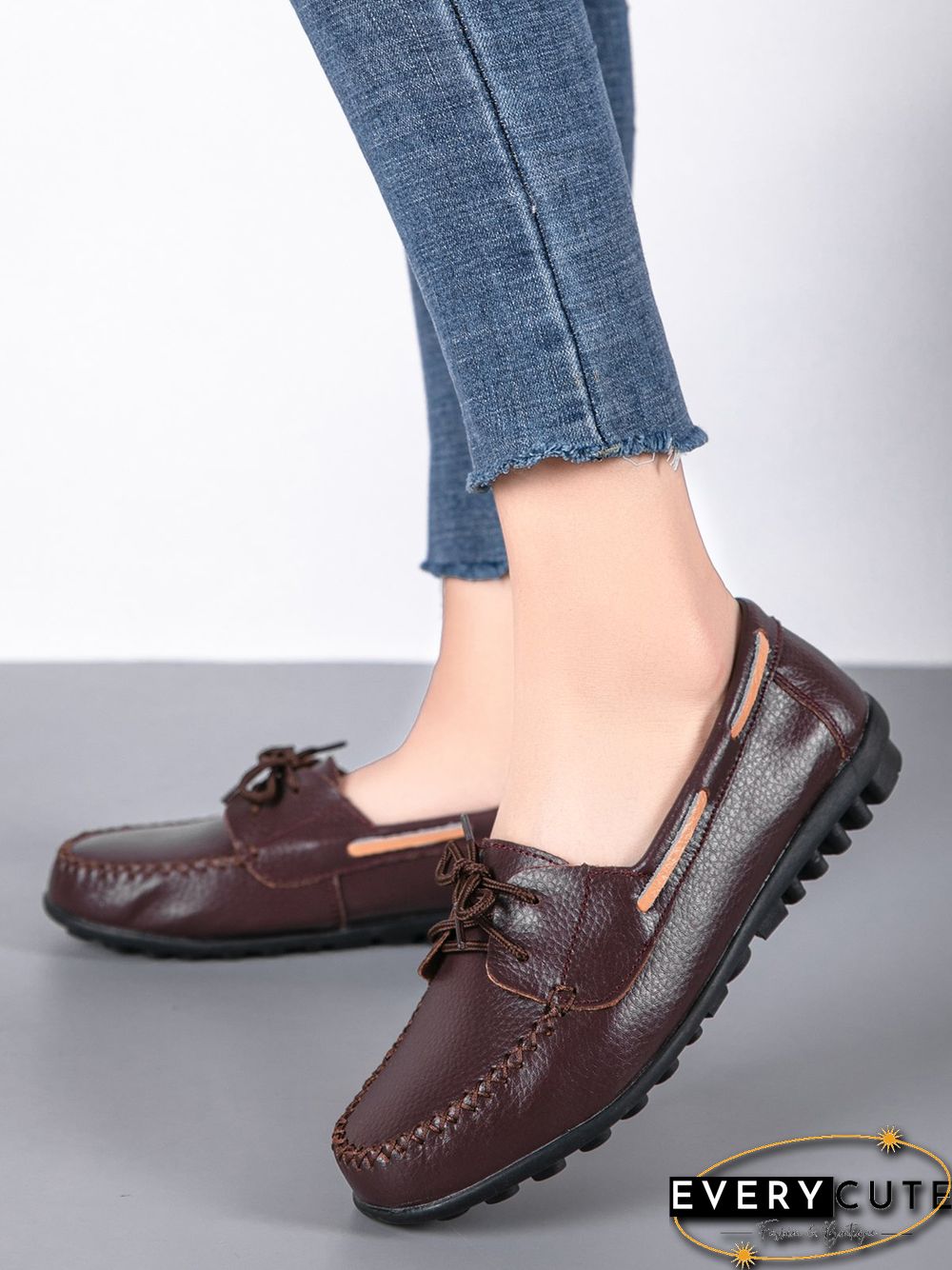 Retro Casual Simple Lace-up Flat Shoes