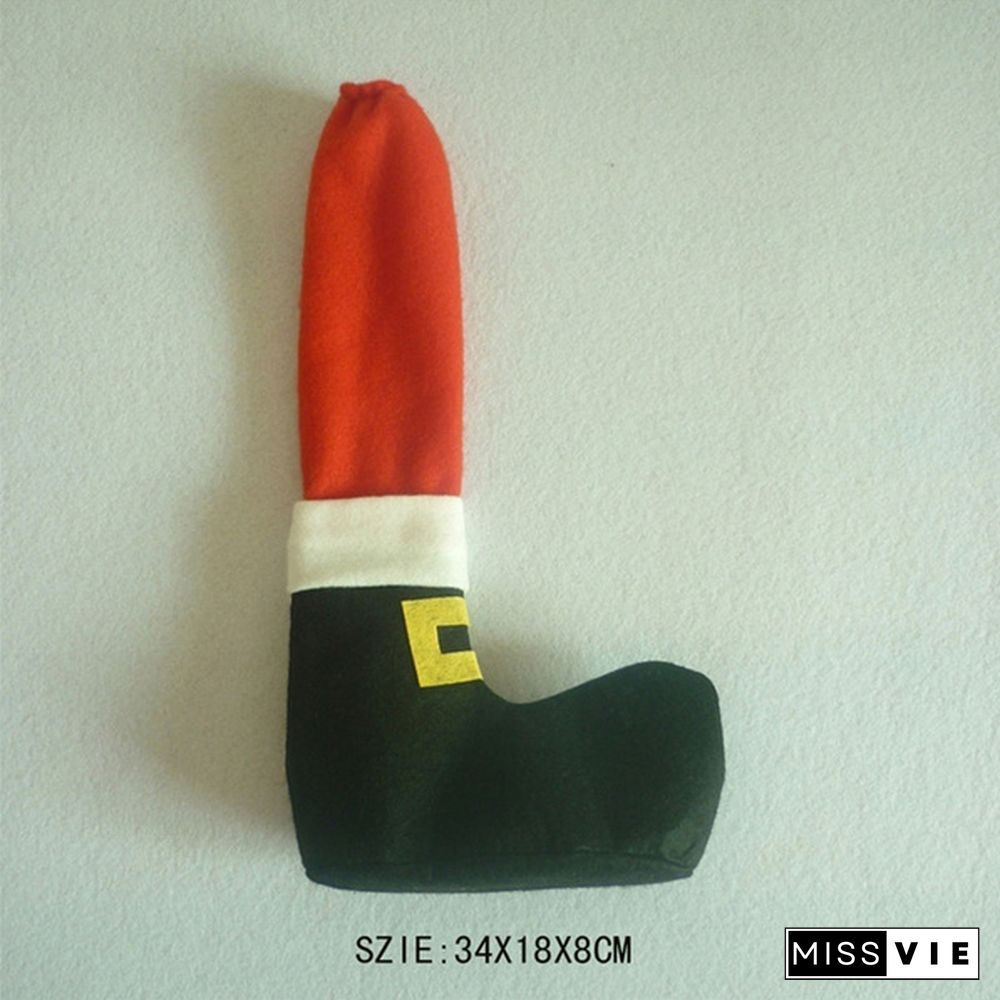 4Pcs/Set Elf Santa Chair Table Leg Covers Christmas Table Decoration Novelty