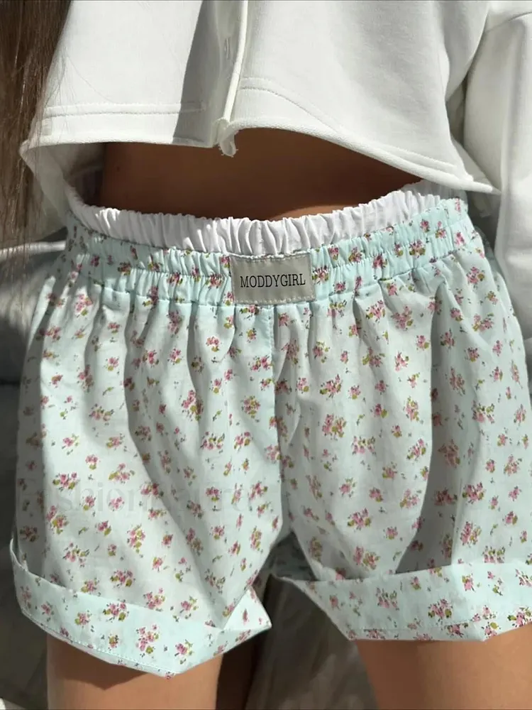 Floral Patchwork Holiday Shorts Short