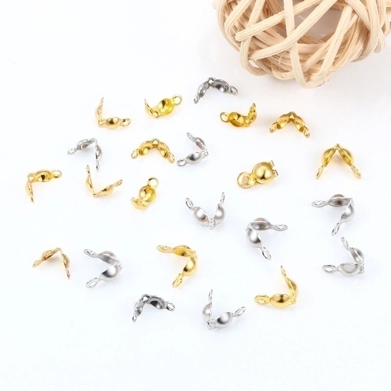 100 PCS/Package 3.2*6.5mm 4 * 8mm Stainless Steel Solid Color Polished Jewelry Buckle