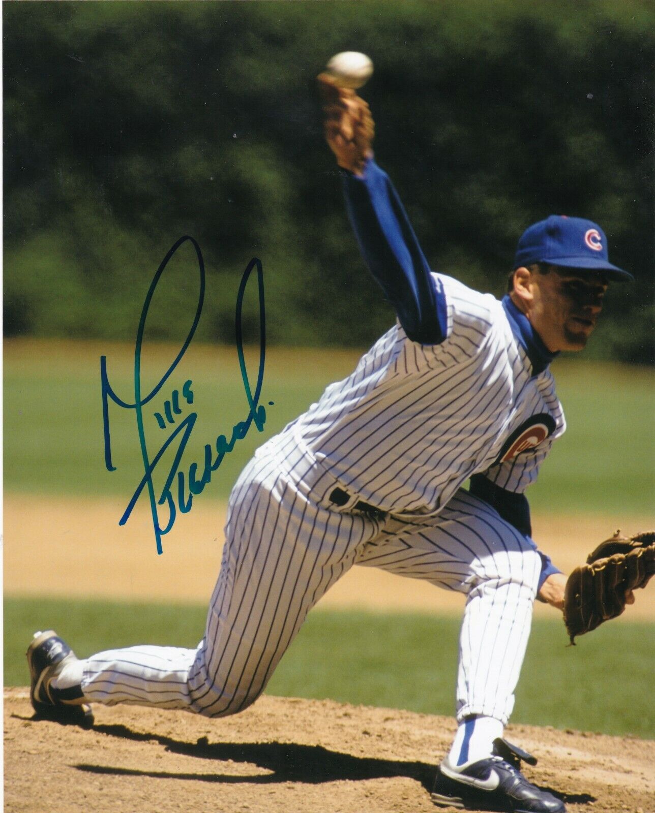 MIKE BIELECKI CHICAGO CUBS ACTION SIGNED 8x10