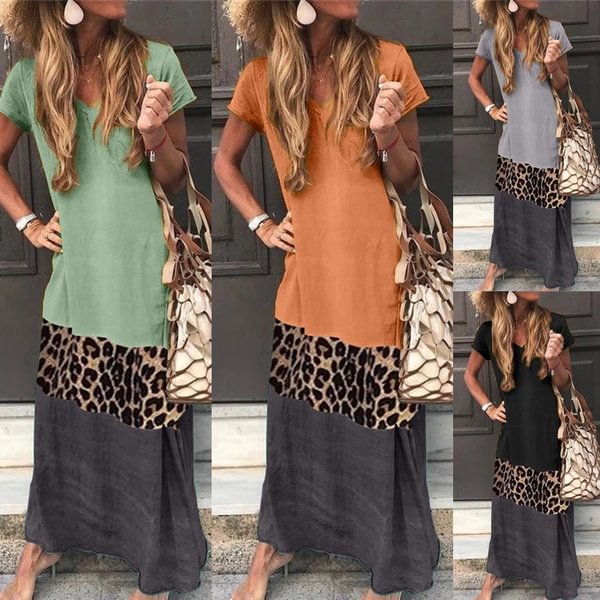 Bohemian Leopard Printed Summer Fashion Women Long Maxi Dresses - Shop Trendy Women's Clothing | LoverChic