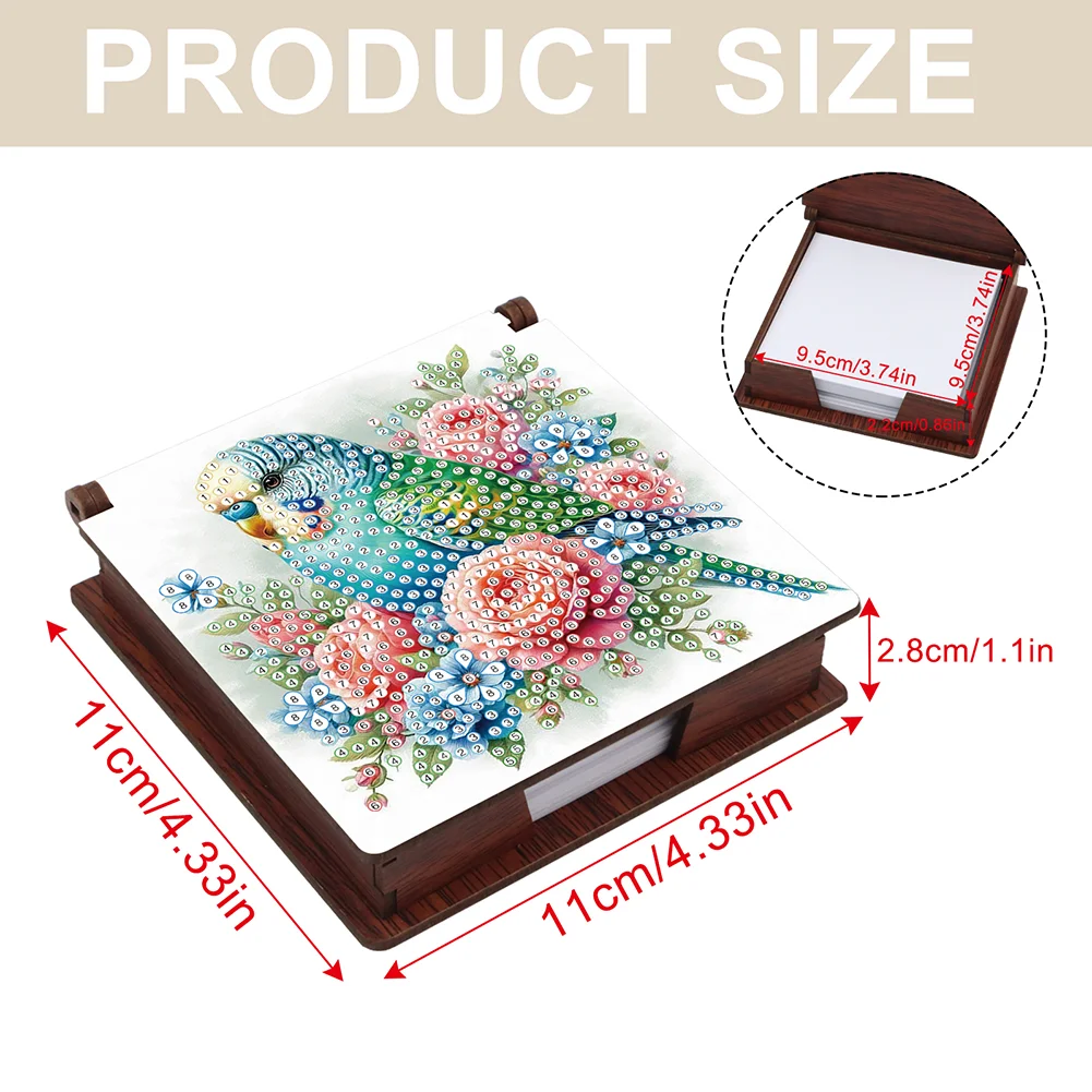 DIY Flower Parrot Diamond Painting Note Box Paper 160 Sheets of Paper for DIY Art Craft