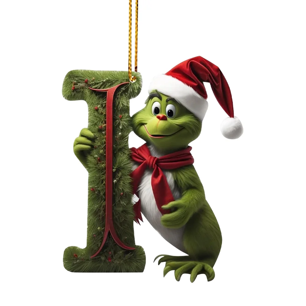 Christmas Acrylic Grinch Xmas Tree Hanging Ornament Hanging Green Monster Decor
