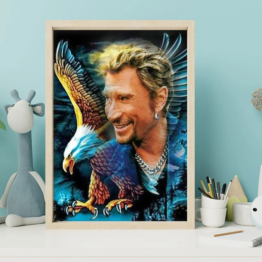 Diamond Painting - Full Round Drill - Johnny Halliday(30*40cm)