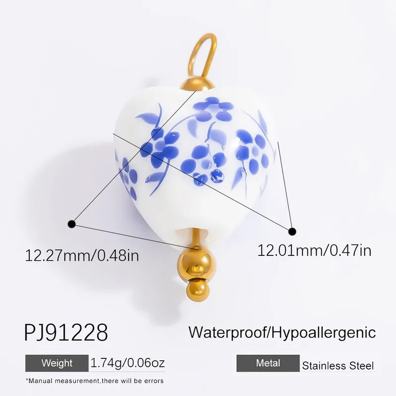 1 Piece 12.64*13.28mm 304 Stainless Steel Zircon 18K Gold Plated Heart Shape Pendant Jewelry Accessories