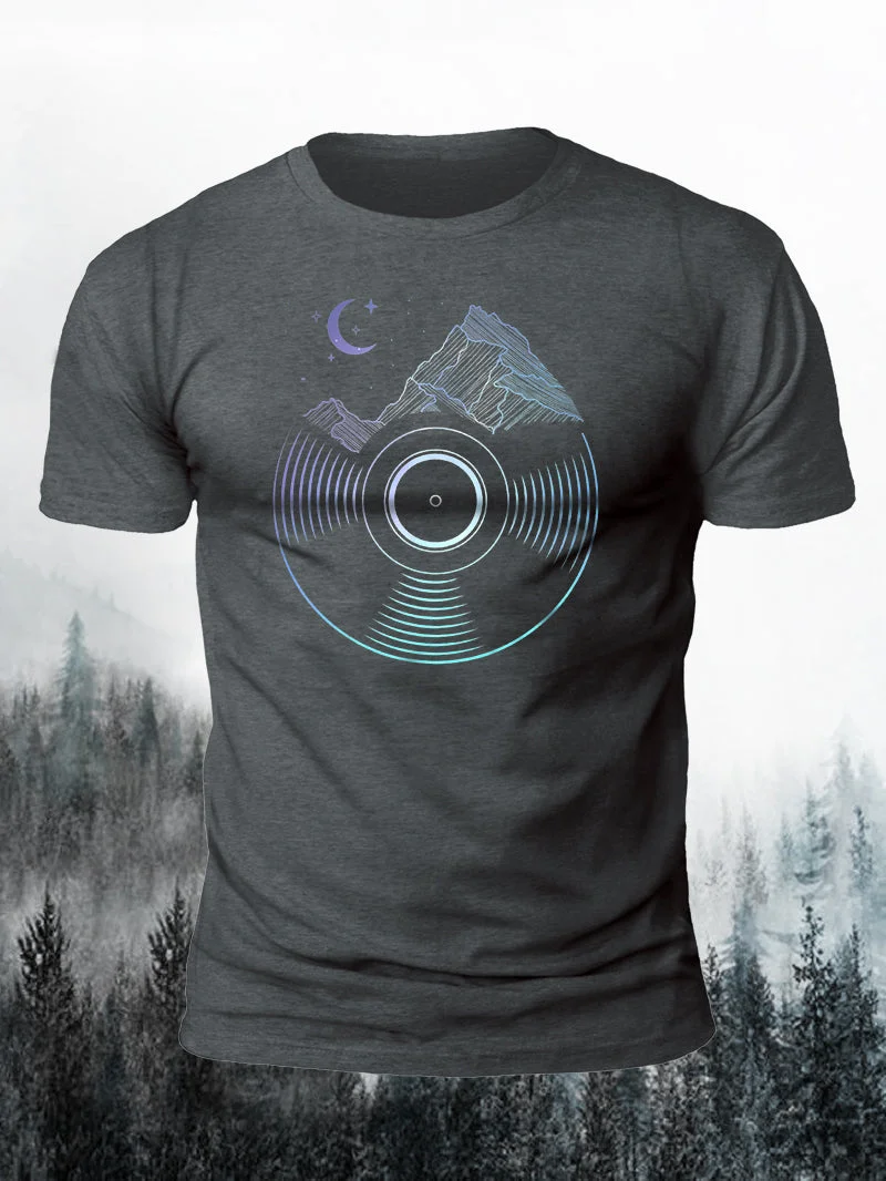 Men's Vinyl Music Mountain Short-Sleeved Shirt in  mildstyles