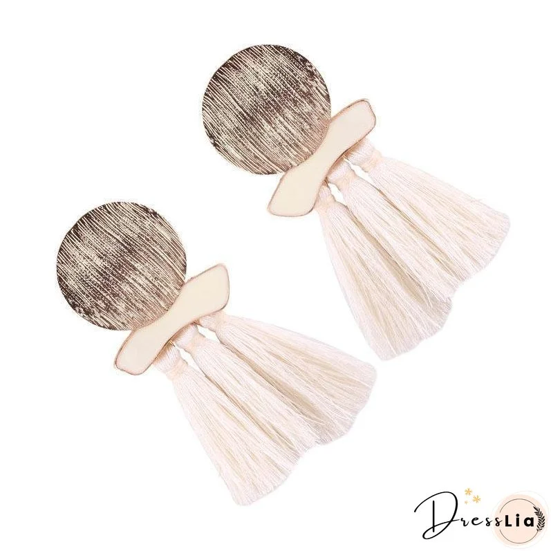 High quality vintage handmade tassel pendant long stud earring for women ear party jewelry