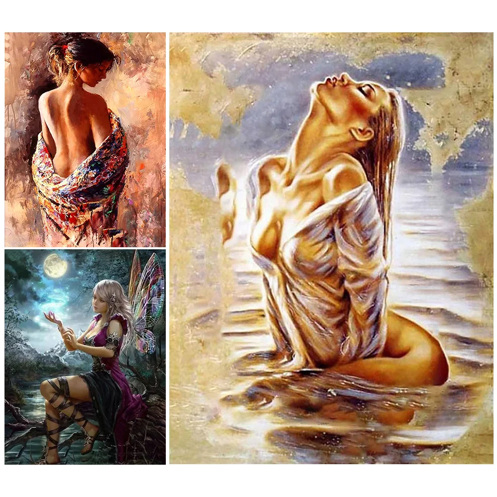 3pcs Diamond Painting - Full Round Drill - Women(Canvas|30*40cm)