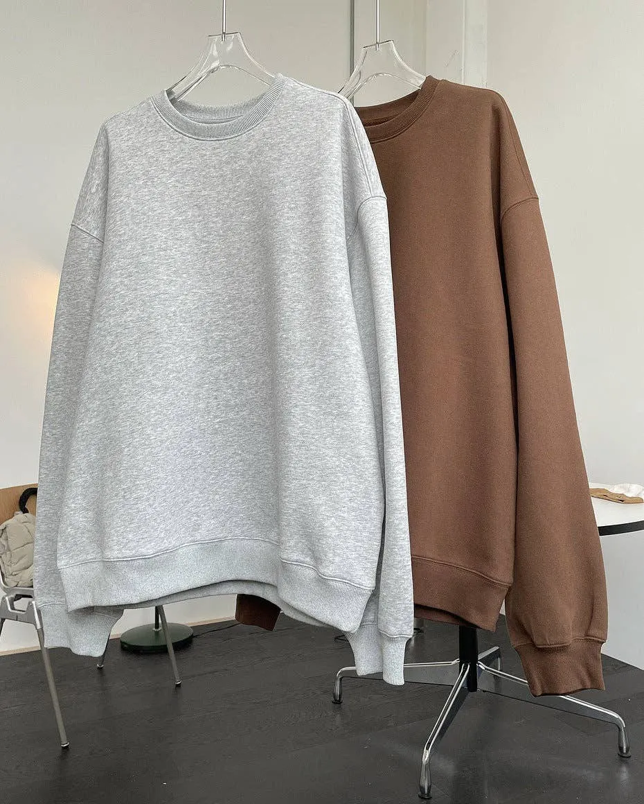 Simple Velvety Loose Solid Colour Hoodie