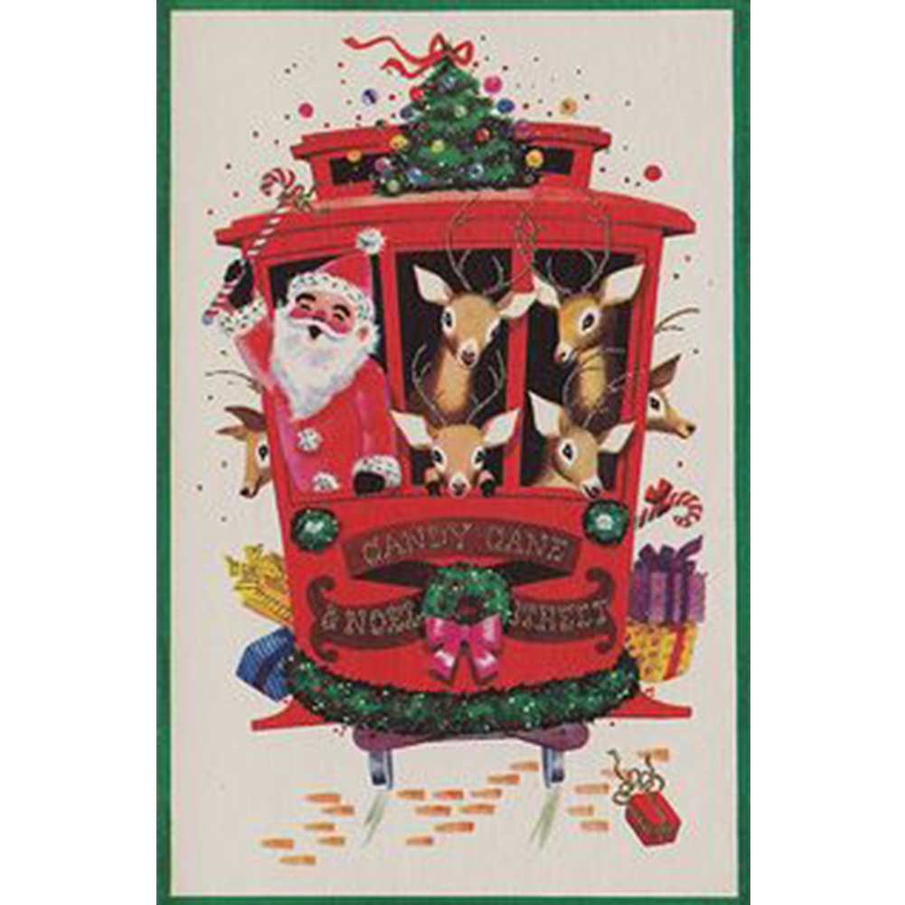 

Santa Train - 11CT Stamped Cross Stitch - 30*40CM, 501 Original