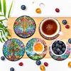 (US Local)6Pcs Wooden Tree Of Life Diamond Painting Coasters for Adults Beginners
