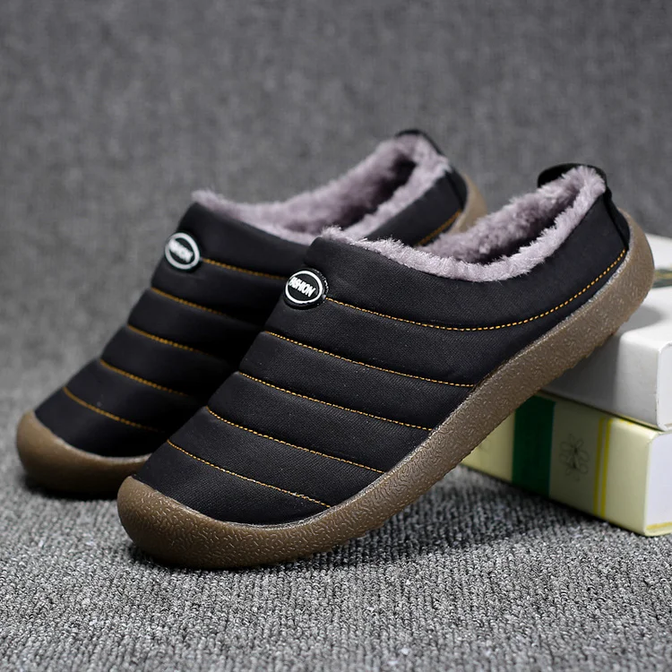 Outdoor Warm And Waterproof Slip-On Casual Cotton Slippers shopify Stunahome.com
