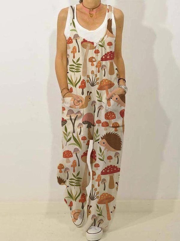 Artwishers Little Hedgehog Printed Casual Overall Jumpsuit