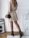 Gauze Loose Long Sleeves Mini Dress