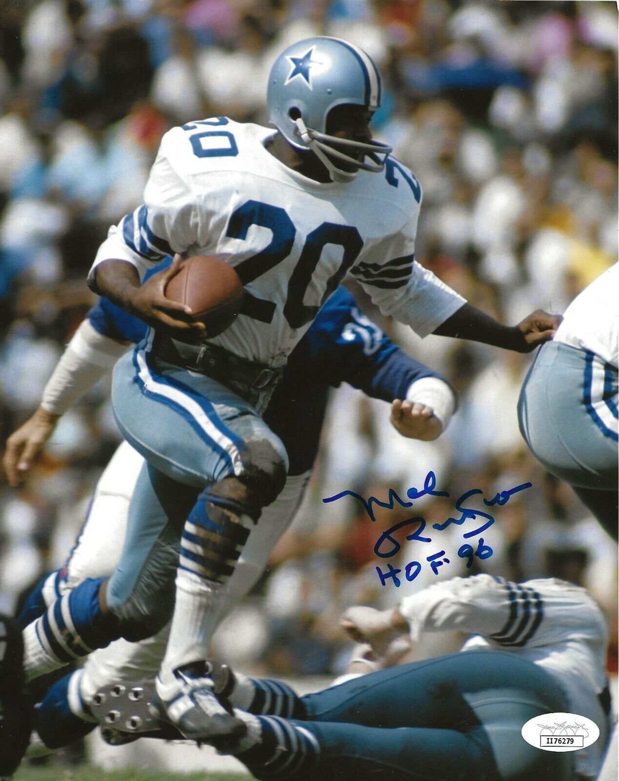 Mel Renfro signed Dallas Cowboys 8x10 Photo Poster painting autographed W/ HOF Inscription 5 JSA