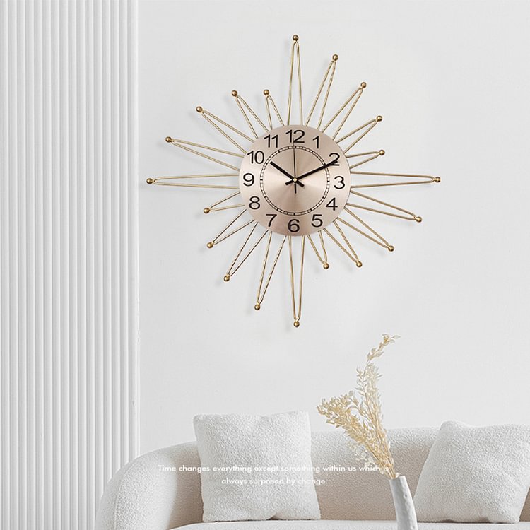 Homemys Modern Simple Metal Round Wall Clock Home Wall Decorative Art