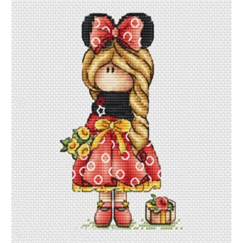 

Girl Doll - 11CT Stamped Cross Stitch - 30*40CM, 501 Original