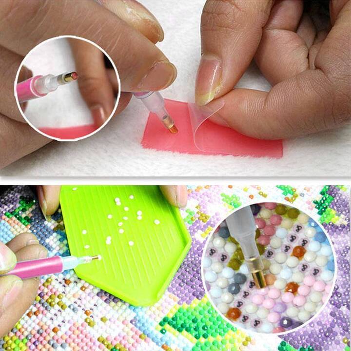Papa shoppe Diamond Painting Tool Set DIY Diamond Embroidery Mosaic Point  Drill Pen Tray Non-slip Mat Glue Accessories
