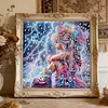 Rainy Beaded Girl Special Shaped 5D DIY Partial Drill Diamonds Dots Gem Art Kits for Adults Beginners Home Decor Diamond Dots Paintings Diamonds Paintings Gem Art 11.81 X11.81inch