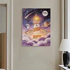 DIY Pearl Painting Lighthouse with Frame for Home Wall Decor(30x40cm)