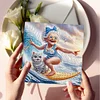 (US Local)6Pcs Cute Old Lady DIY Diamond Painting Greeting Card for Holiday Party Favors