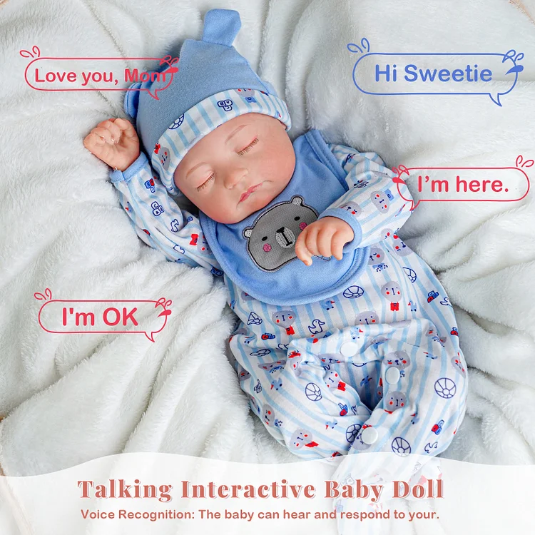 Babeside Sleeping Reborn Baby Connie 20'' Little Infant Boy Healing of the Heart with Heartbeat Coos and Breath