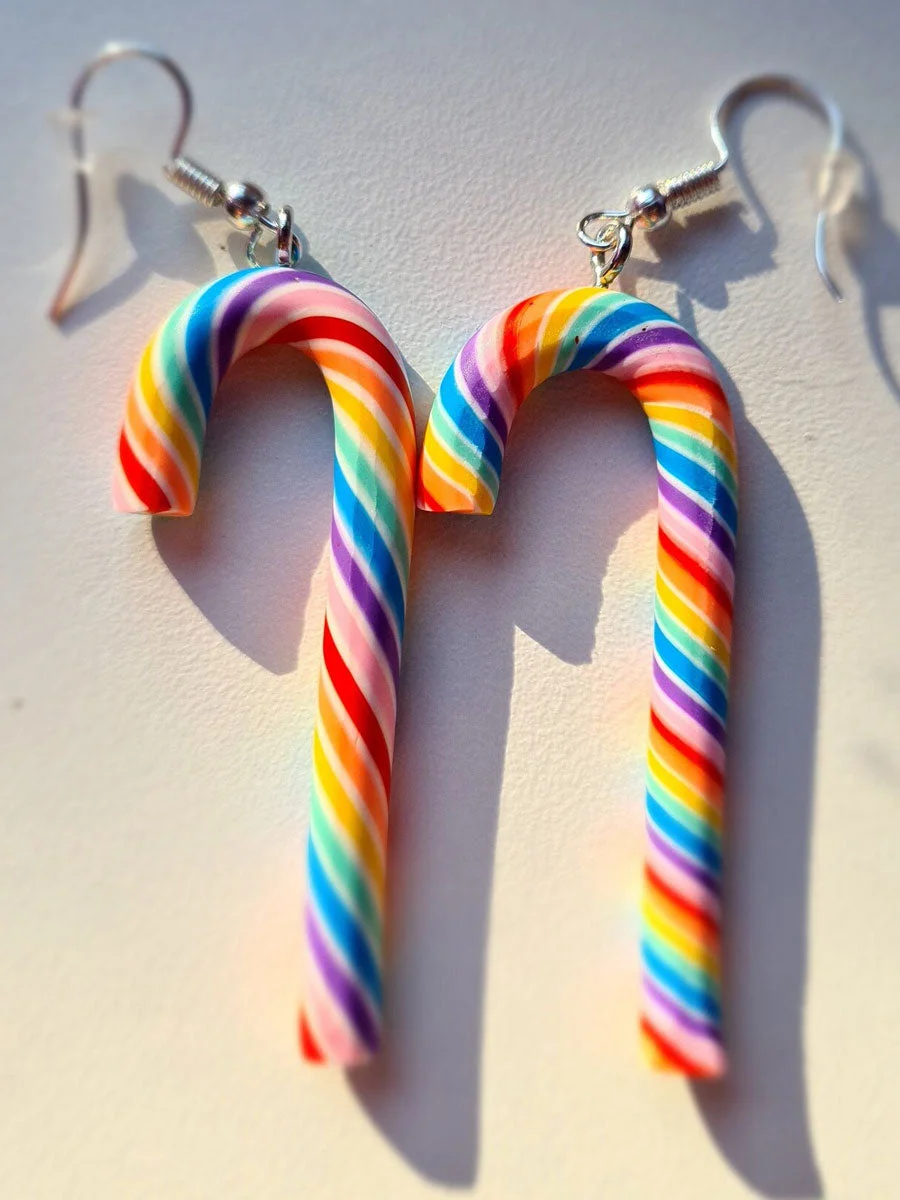 Candy Cane Dangle Earrings