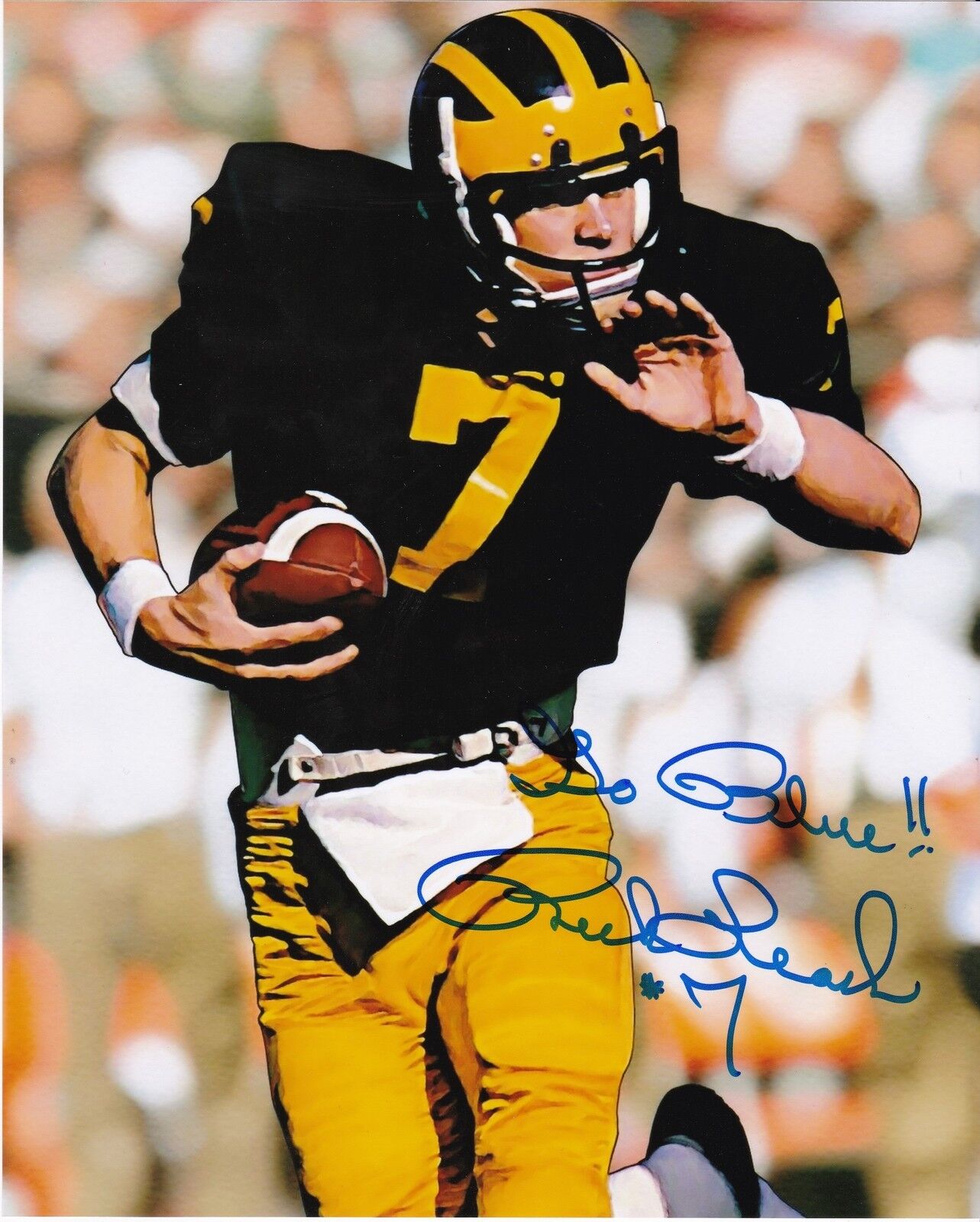 RICK LEACH MICHIGAN WOLVERINES ACTION SIGNED 8x10