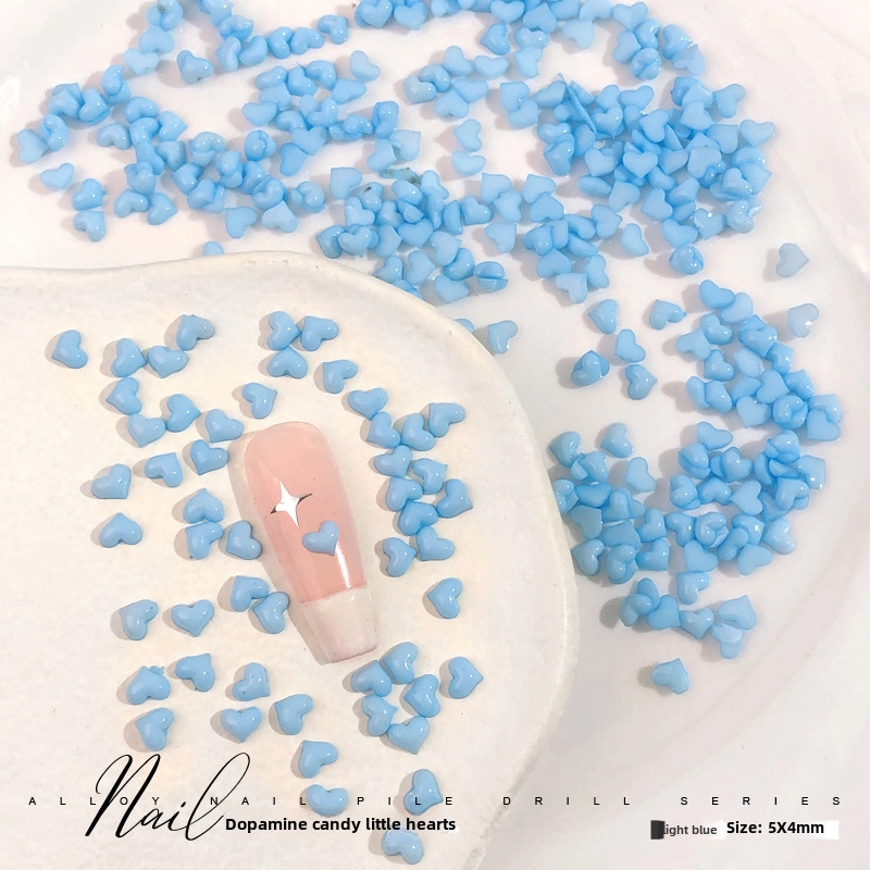 Dopamine Candy Love Diamond Macaron Color Sweet Resin Small Love Net Red Nail Jewelry