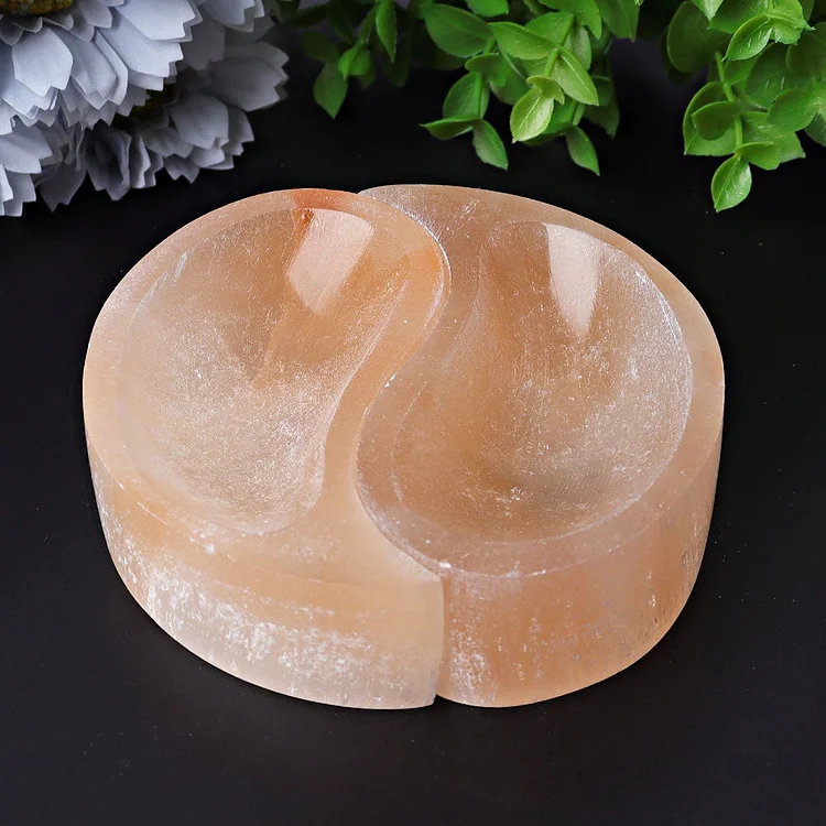 4" Peach Selenite Bowl Crystal