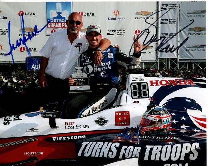 GRAHAM RAHAL and BOBBY RAHAL signed autographed INDY INDYCAR Photo Poster painting