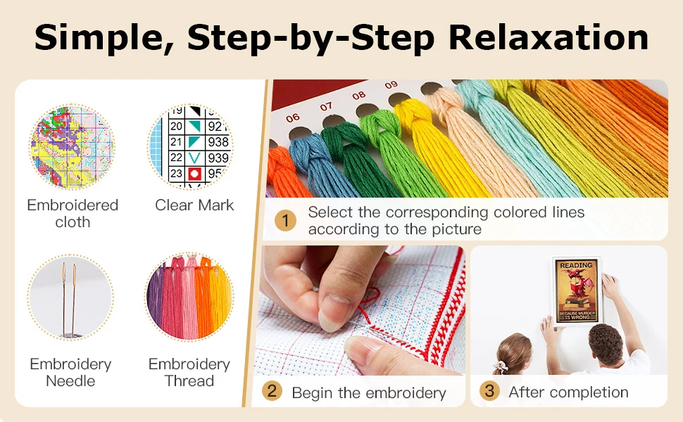 Full Embroidery Book Dragon Printed Cross Stitch 11CT 3 Strand Cotton Kit