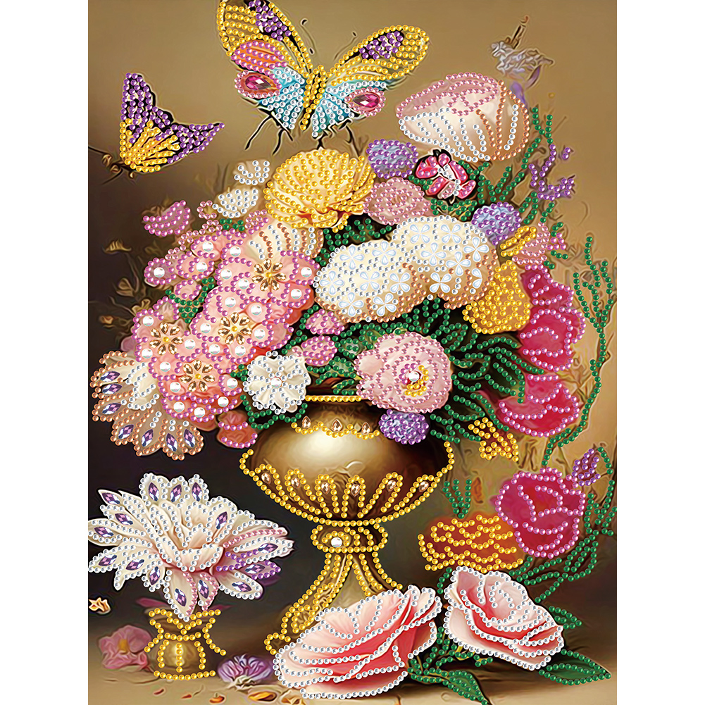Classical Vase 30*40CM(Canvas) Special Shaped Drill Diamond Painting gbfke