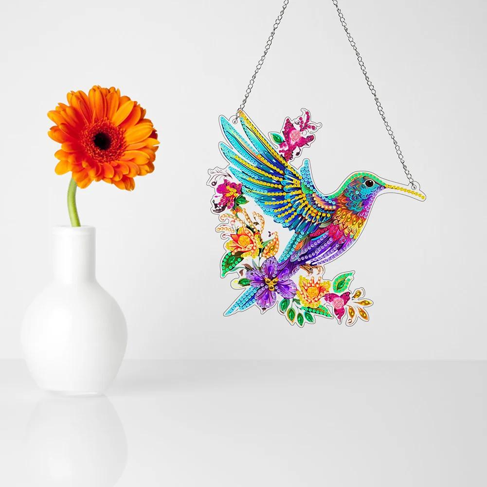 DIY Hummingbird Acrylic 5D DIY Diamond Art Pendant Home Decoration